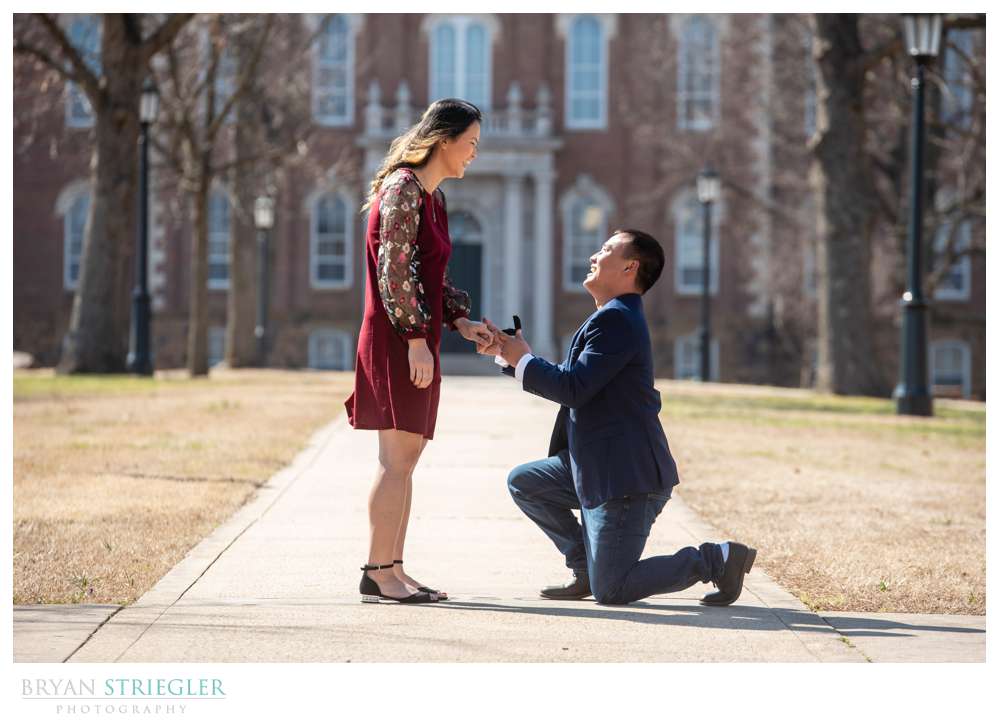proposal in front of Old Main